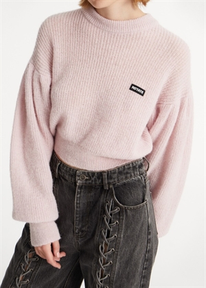 Laced wide leg jeans Black Washed ROTATE By Birger Christensen